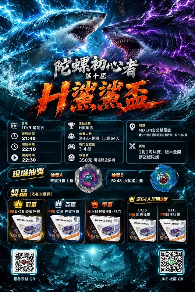 🔰初心者【第十屆 • H鯊鯊盃】 海報