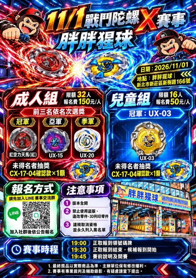 胖胖猩球戰鬥陀螺比賽 海報